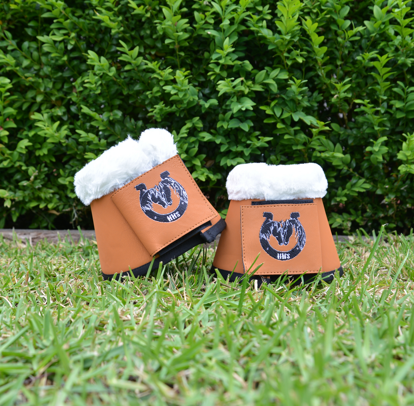 Brown Bell Boots with White Faux Fur