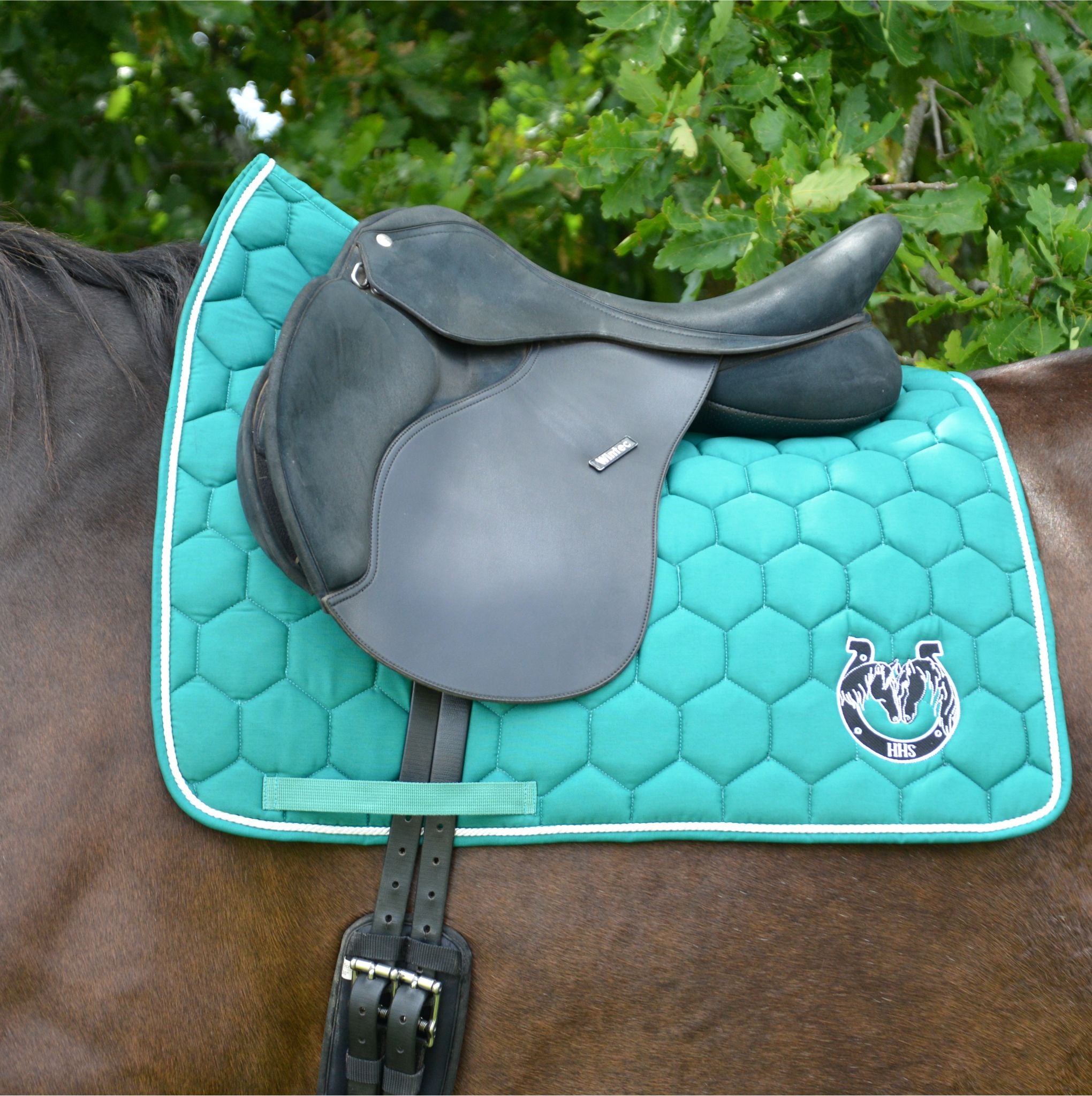 Hex Emerald Green Saddle Pad - Available in Full, Warmblood and Shire ...